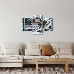 Kép - Fából készült házikó (90x60 cm)