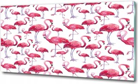 Fotó-kép edzett üveg Flamingók 125x50