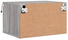 2 db szürke sonoma színű fali éjjeliszekrény LED-világítással