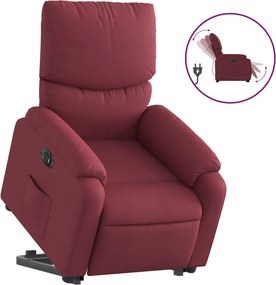 vidaXL elektromos felállást segítő bordó szövet dönthető fotel