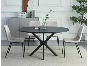 Kihúzható étkezőasztal GASTON 100(135)X100 cm, fekete márvány dekoráció