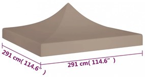 tópszínű tető partisátorhoz 3 x 3 m 270 g/m²