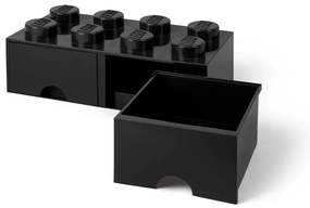 Négyszögeletes fekete tárolódoboz 2 fiókkal - LEGO®
