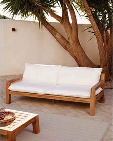 Fehér-natúr színű teakfa kerti kanapé Forcanera – Kave Home