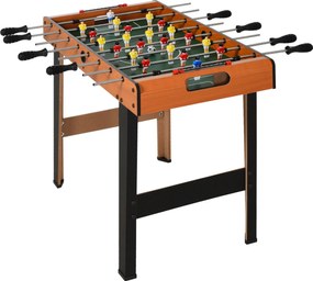 HOMCOM Gyerekek Fa Focisztó Asztal Professzionális Foci Asztal 22 Játékossal és 2 Pontszámlálóval, Hosszú és Rövid Asztali Lábakkal, 84.5x40x61.2 cm,