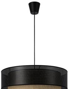 Zsinóros függőlámpa BORHO 1xE27/60W/230V fekete/juta