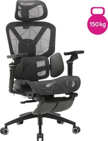 Irodai szék, sötétszürke/fekete, teherbírás 150 kg, VILMER
