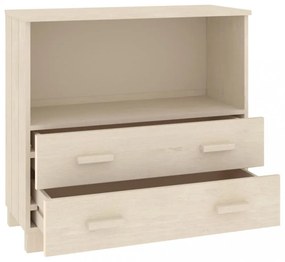 HAMAR mézbarna tömör fenyőfa tálalószekrény 85 x 35 x 80 cm