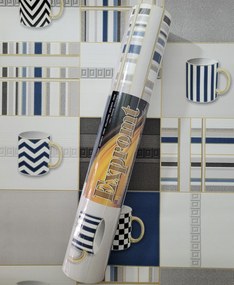 Konyhai tapéta, 3D hatás, csésze, csempék, csempék, 9127-03