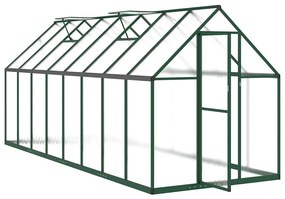 zöld alumínium melegház alapvázzal 445x169x195 cm