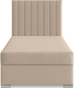 Agen egyszemélyes ágy, szövet, ágyneműtartóval, bézs