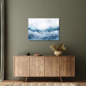 Üveg kép - Felhők és hullámok, akvarell (70x50 cm)