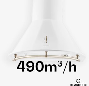 Klarstein Lumio Primo, retro kéményes páraelszívó, 60 cm, 430 m³/ó, fehér