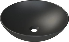 CeraStyle ZERO - PULTRA ültethető - Top Counter - porcelán mosdó - O - MATT FEKETE - Ø 46 cm