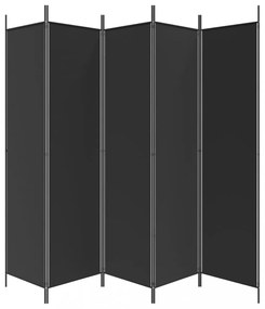 5 paneles fekete szövet térelválasztó 250x200 cm