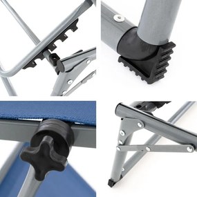 DIVERO Összecsukható kerti nyugágy tetővel XXL Kék