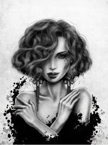 Fotótapéta Nő vinil absztrakt 184x254 Fekete-fehér elegancia +ragasztó