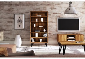 Tölgyfa könyvespolc 91x185 cm Golo - The Beds