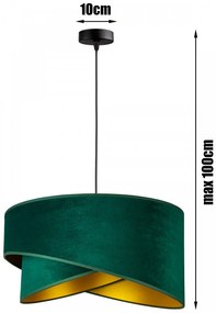 Zöld színű textil búrás függőlámpa Glimex Abazur Premium 1xE27 GA0109