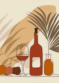 Poszter 50x70cm Bor a pálmafák mellett