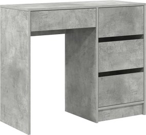 vidaXL Asztal fiókkal tárolóval Beton Szürke 90 x 37.5 x 75 cm Faanyag
