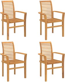 vidaXL Étkezőszék 4 pcs Barna 62 x 55 x 94 cm Tömör Teakfa