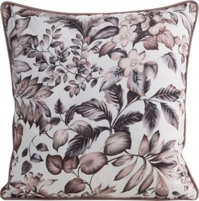 Párnahuzat 45x45 Hana fehér barna kész virág li