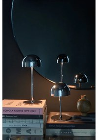 Ezüstszínű LED asztali lámpa távirányítóval, fém búrával (magasság 30 cm) Tim – Sirius