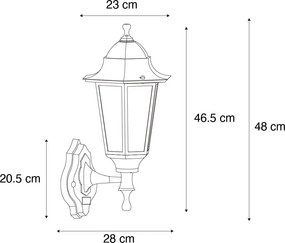 Kültéri fali lámpa sötétzöld, mozgásérzékelővel IP44 - New Orleans up