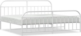 vidaXL fehér fém ágykeret fej- és lábtámlával 193 x 203 cm
