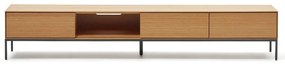 Natúr színű TV-állvány tölgyfa dekorral 195x35 cm Vedrana – Kave Home