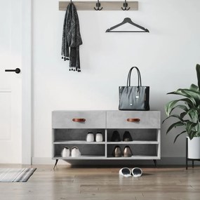 betonszürke szerelt fa cipőpolc 102 x 35 x 55 cm