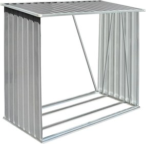 vidaXL szürke horganyzott acél kerti tűzifatároló, 163 x 83 x 154 cm