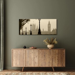 Kép - London a ködben, Anglia (120x50 cm)