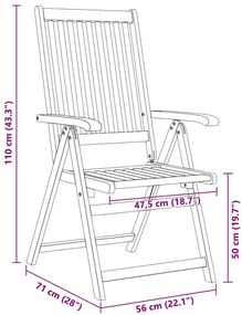 4 db összecsukható tömör akácfa kerti szék