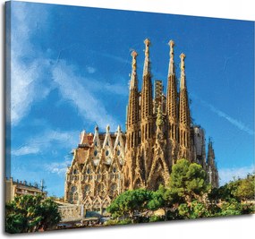 Sagrada Familia Barcelona Spanyolország vászonkép 100x80 cm