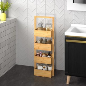 Casaria® Bambusz polc 88x16x28 cm