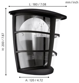 Eglo 93407 - Kültéri fali lámpa ALORIA 1xE27/60W/230V IP44