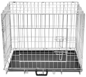 vidaXL Összecsukható fém kutyaketrec M