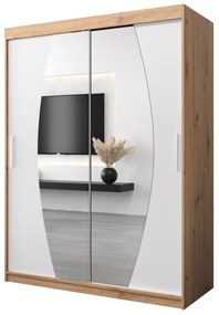 Ruhásszekrény 150 cm Eclipse (artisan tölgy + matt fehér). 1063407