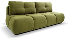 NUORO zöld, kihúzható háromszemélyes kanapé tárolórésszel