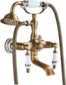 Kád Zuhany Csaptelep Zuhany Arany Retro Fali Sárgaréz Kerámia