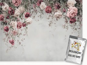 Fotótapéta Virágok Rózsák Beton Hálószoba Nappali Tapéta Flizelina 250x175