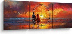 Kép - Séta a tengerparton (órával) (90x30 cm)