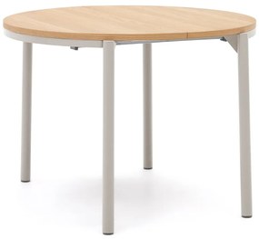 Natúr színű kerek bővíthető étkezőasztal tölgyfa dekoros asztallappal ø 90 cm Montuiri – Kave Home