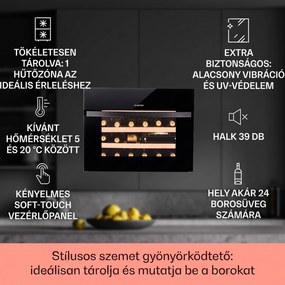 Klarstein Vinsider 24 Built-In Uno, borhűtő, 24 palack, G energiahatékonysági osztály, 1 zóna