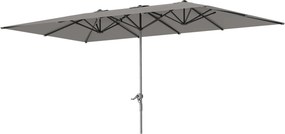 Outsunny Dupla Napernyő Crank-kal 451 x 264 cm, UV Védelem 50+, Szélálló Kerti Napernyő Erkélyre, Alumínium Piac Napernyő Napvédelem az Erkélyre, Tera