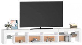 fehér TV-szekrény LED-lámpákkal 230x36,5x40 cm