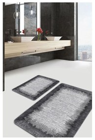 Fekete-szürke fürdőszobai kilépő szett 2 db-os 60x100 cm – Mila Home