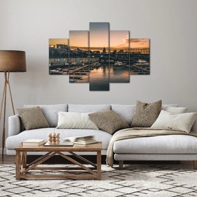 Kép - kikötő város (150x105 cm)